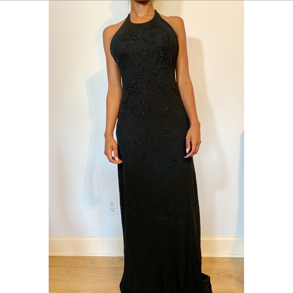 LAUNDRY Black Sequent Gown